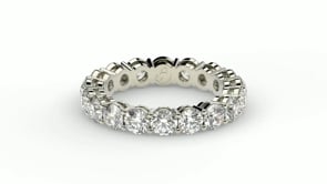Round Cut Lab Grown Diamond Eternity Ring in 14k White Gold (2 cttw FG/VS2)