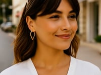 14K Yellow Gold Diamond Motif Hoop Earrings