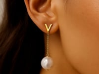 14k Yellow Gold Tesoro Pearl Drop Earrings