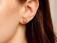 14k Rose Gold Ball Earrings with Faceted Texture(7mm)