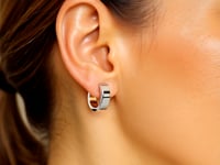 14k White Gold Snuggable Hoop Earrings