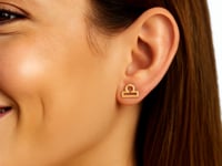 14k Yellow Gold Libra Stud Earrings