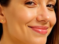 14K Yellow Gold Pisces Stud Earrings