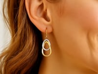 14k Two-Tone Gold Interlaced Open Teardrop Drop Earrings