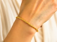 14k Yellow Gold Solid Rope Bracelet (2.50 mm)