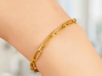 14k Yellow Gold Alternating Paperclip Bracelet  (2.80 mm)