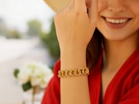 14k Yellow Gold Solid Double Link Charm Bracelet (10.00 mm)