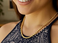 14k Yellow Gold Solid Diamond Cut Rope Chain (4.00 mm)