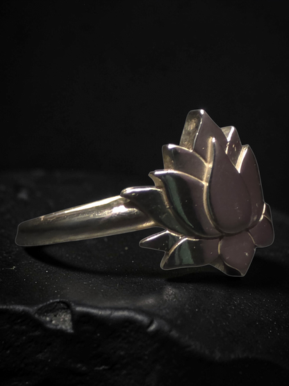 The Aura Collection: Lotus Flower Ring — Sterling Silver