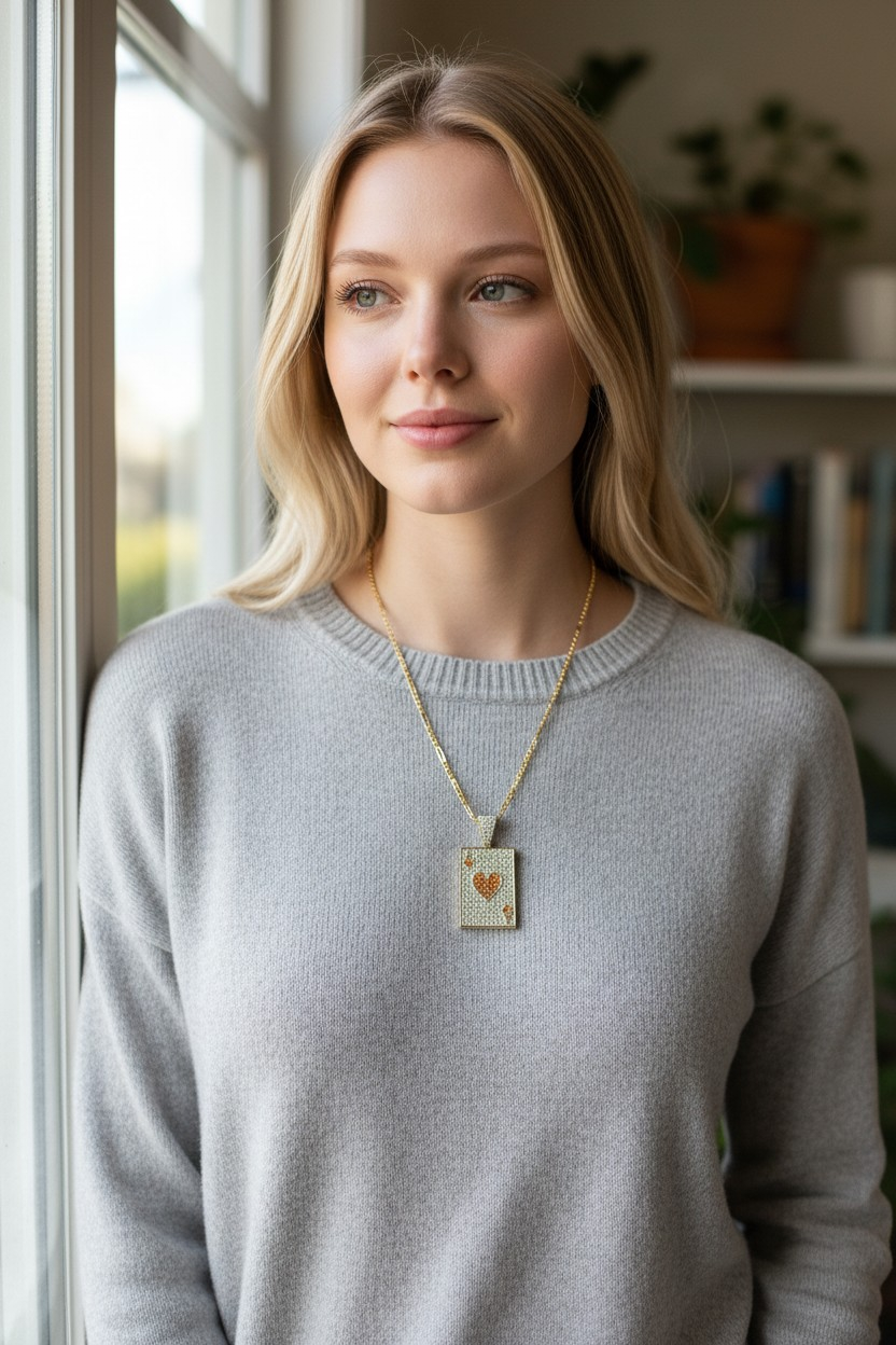 The High Stakes Collection: Ace of Hearts Pendant — Sterling Silver